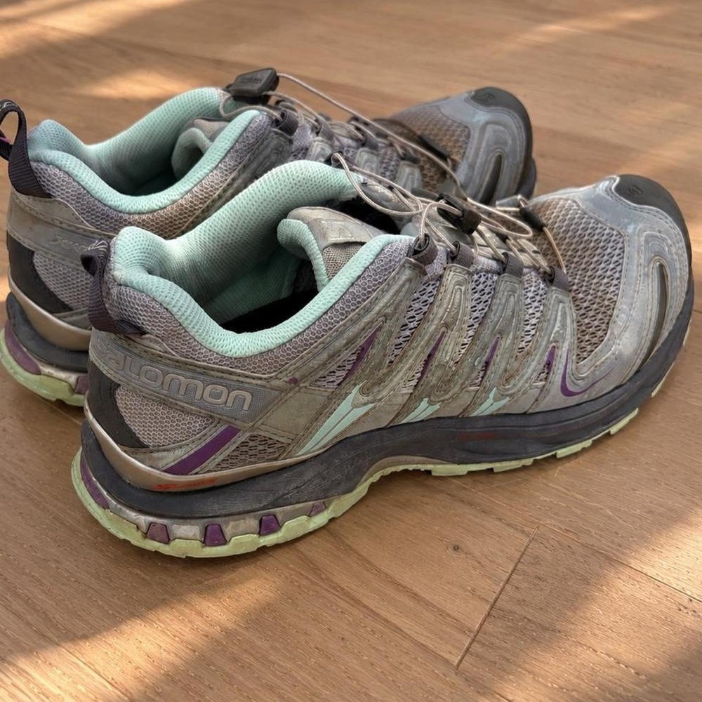 Salomon XA Pro 3D W 379216 Gorpcore Trail Sneakers Gray Mint Purple Women's 9.5